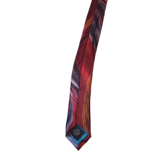 Garcia 'Two Guards' Neck Tie Mens Silk Red Purple Abstract Collection 56 Artwear - Picture 7 of 12